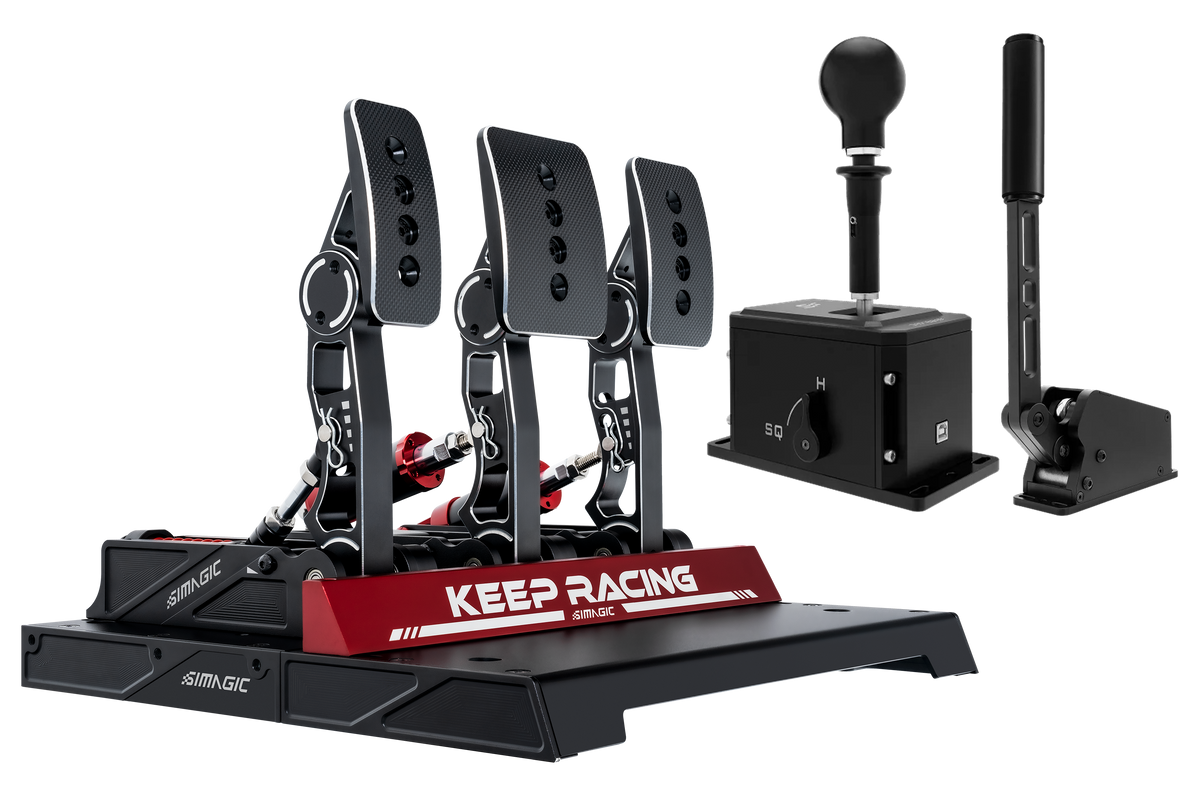 Simagic P1000-3 Pedal Set, DS-8X Shifter & TB-1 Handbrake Bundle
