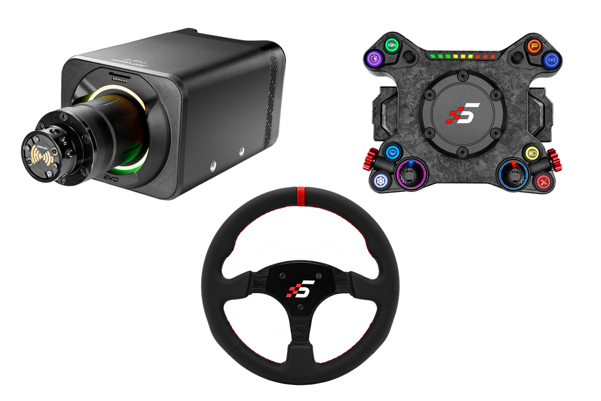 Simagic NEO X Hub with Alpha EVO Pro 18nm Wheel Base and Leather Steer