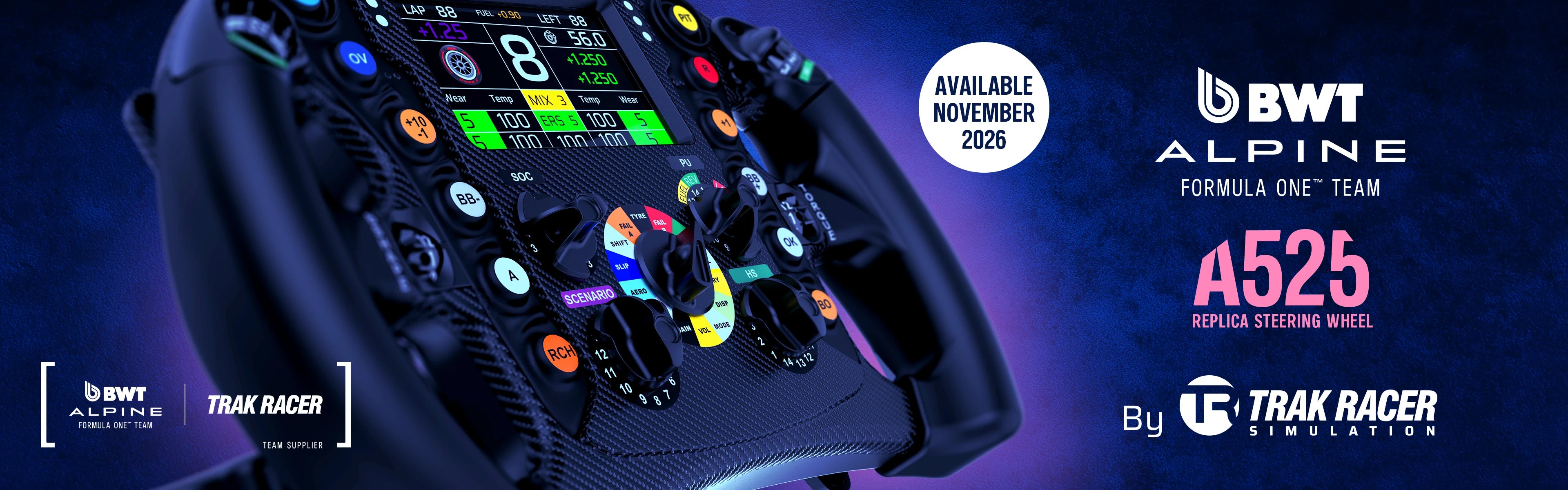 f1 steering wheel and pedals pc BWT Alpine Formula One Team A525 REPLICA Sim Racing Steering Wheel