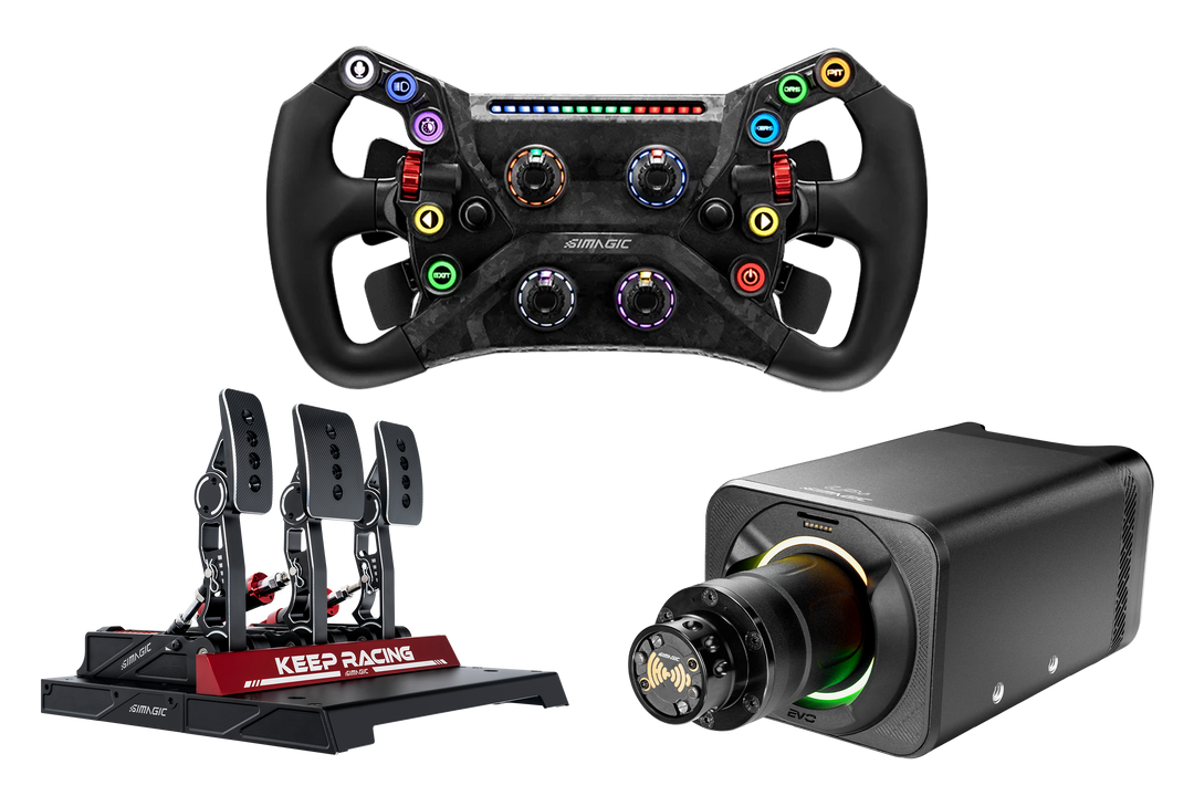 Simagic Alpha EVO Pro 18nm Wheel Base, GT NEO Steering Wheel & Pedal S