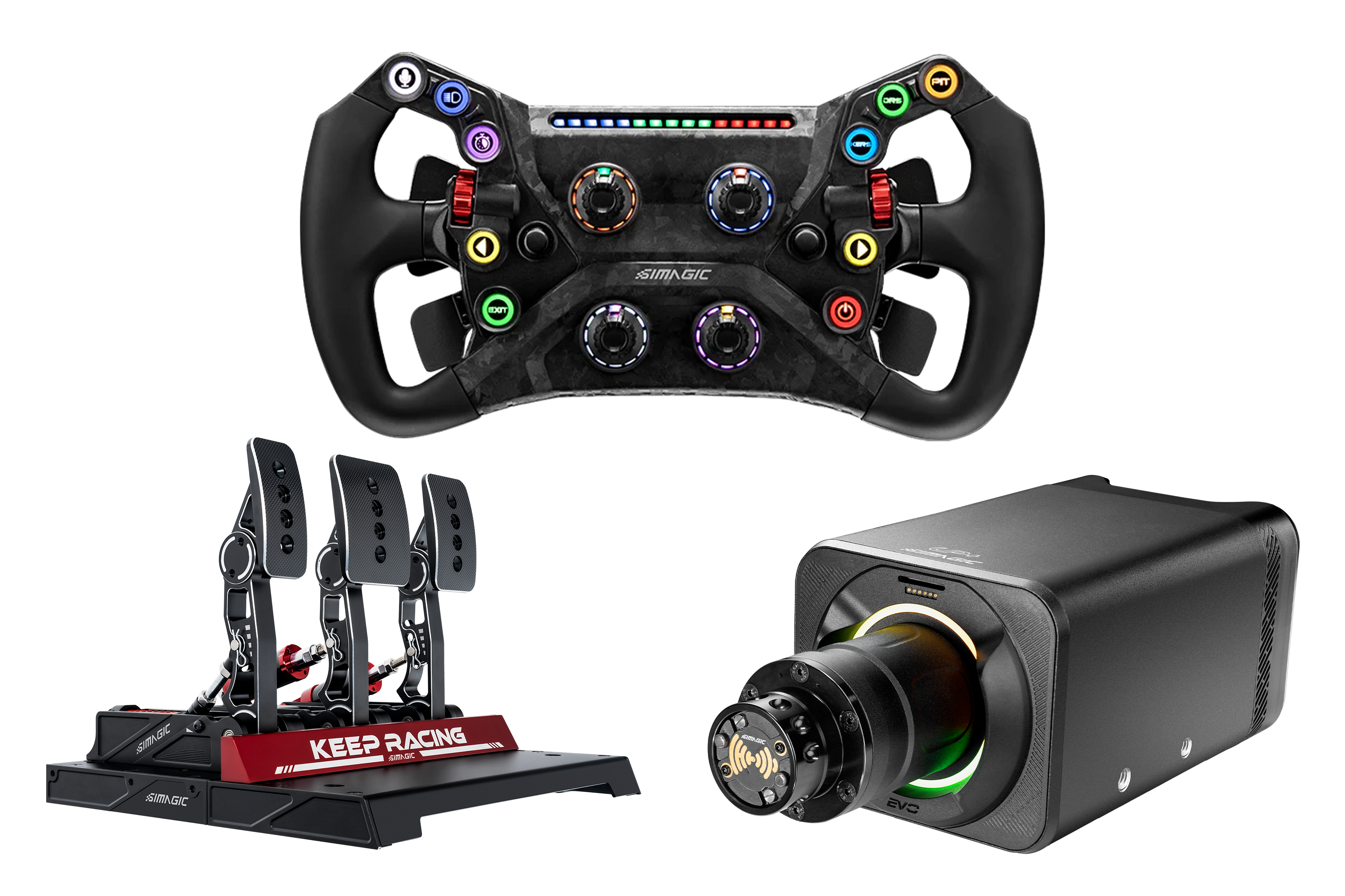 Simagic Alpha EVO Pro 18nm Wheel Base, GT NEO Steering Wheel & Pedal S Simagic Alpha EVO Pro 18nm Wheel Base, GT NEO Steering Wheel & Pedal S