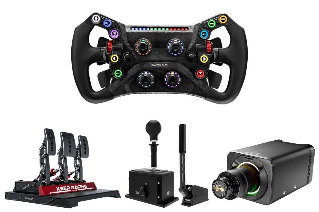 Simagic Alpha EVO Pro 18Nm Wheel Base, GT NEO Steering Wheel, 3 Pedal