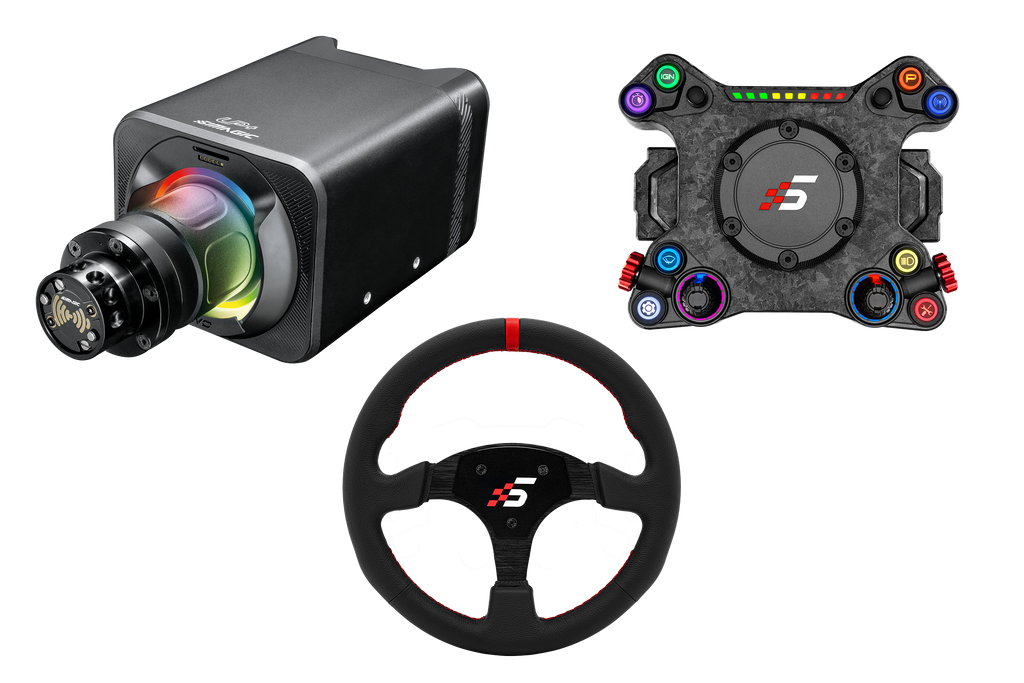 Simagic NEO X Hub with Alpha EVO 12nm Wheel Base and Leather Steering