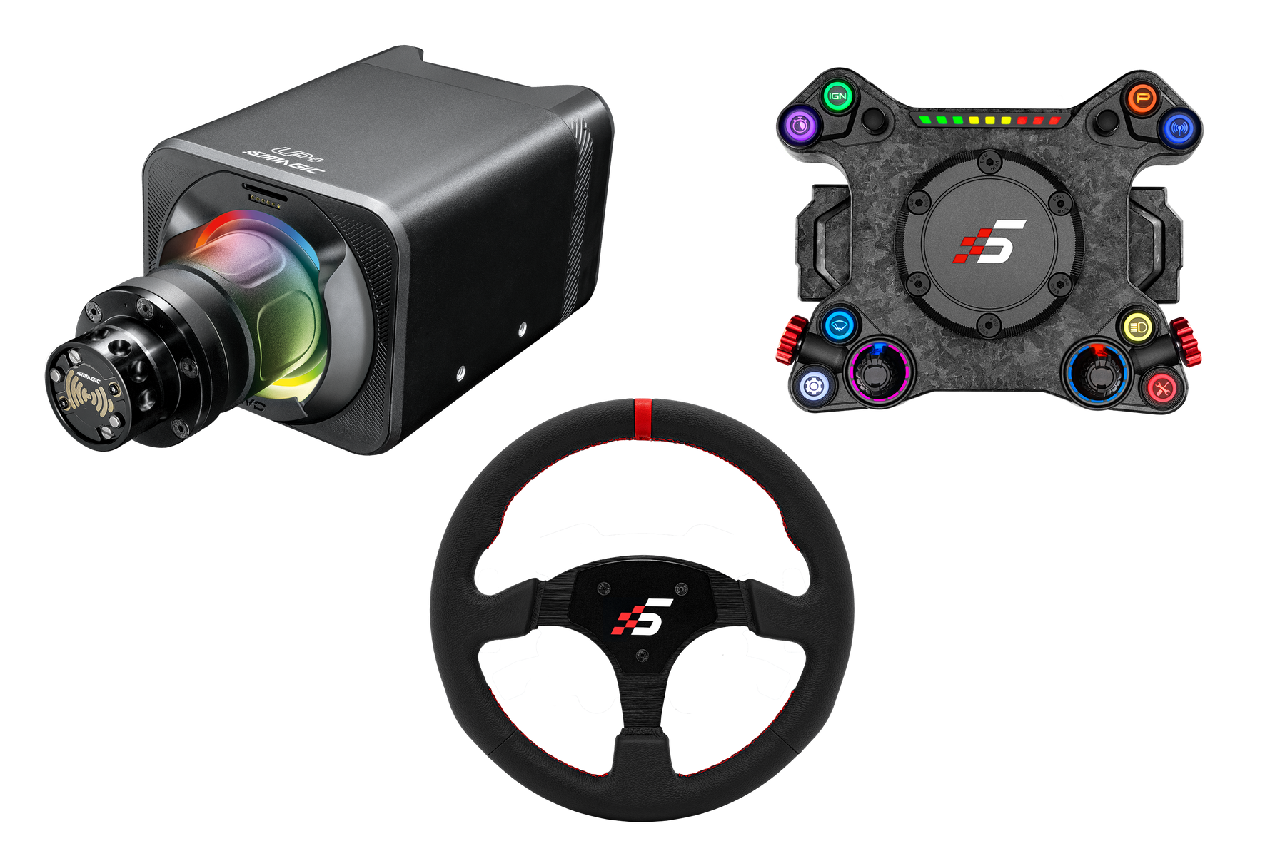 Simagic NEO X Hub with Alpha EVO Sport 9nm Wheel Base and Leather Stee Simagic NEO X Hub with Alpha EVO Sport 9nm Wheel Base and Leather Stee