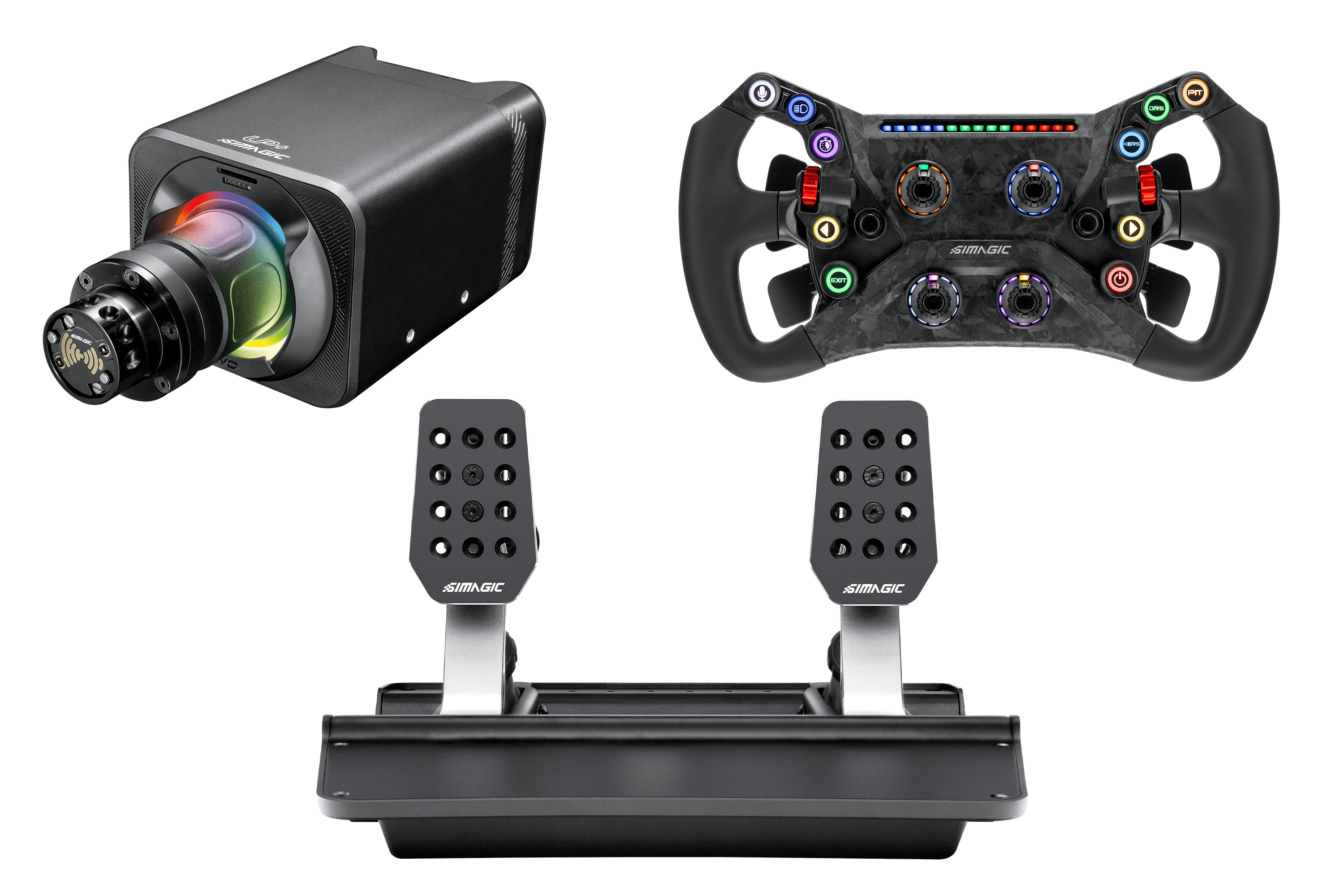 よしふみ Simagic GT NEO Hub with Alpha EVO Sport 9nm Wheel Base & P500-2 Dual-S