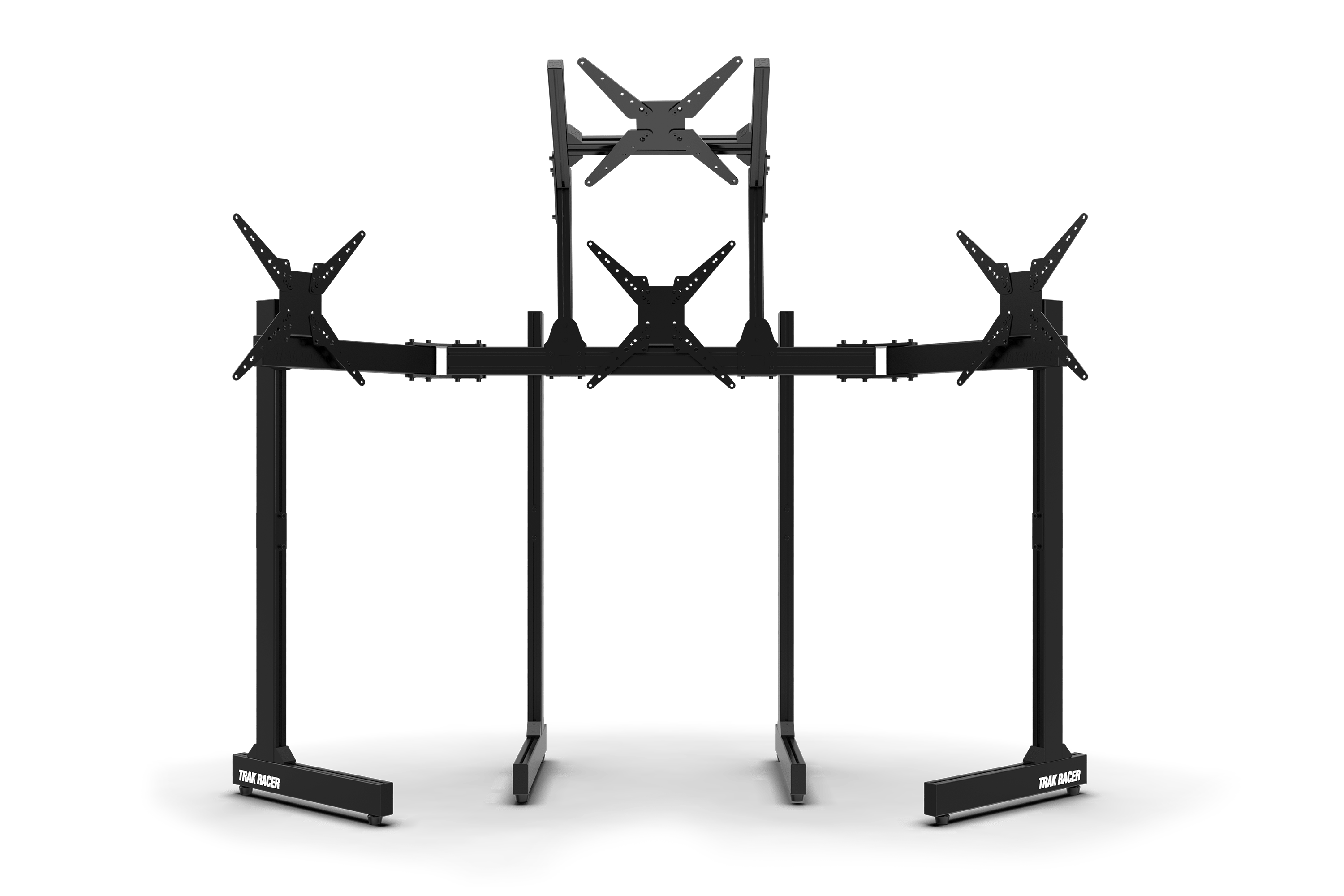 Freestanding Quad (4) Monitor Stand with Extra Leg Supports - Supports