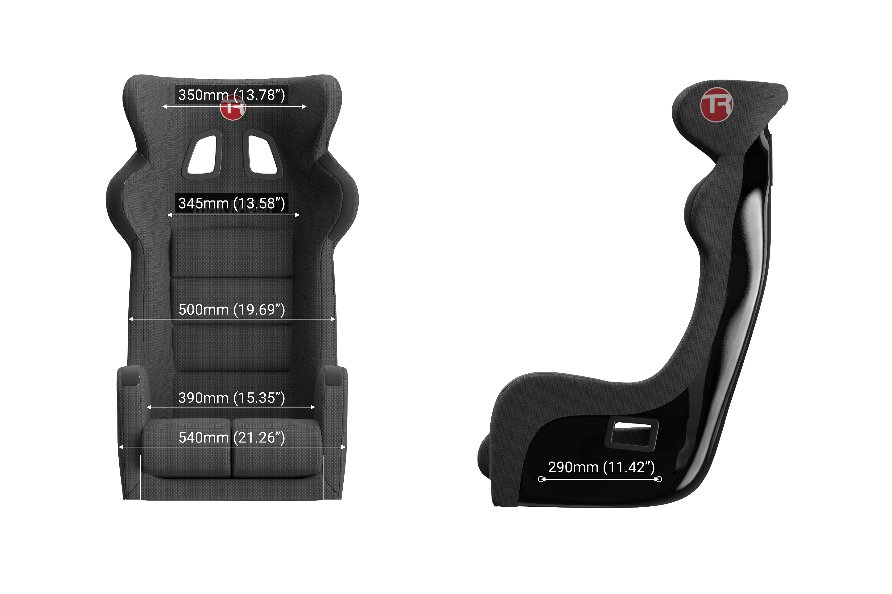 GT Pro Racing Seat - Fiberglass Black