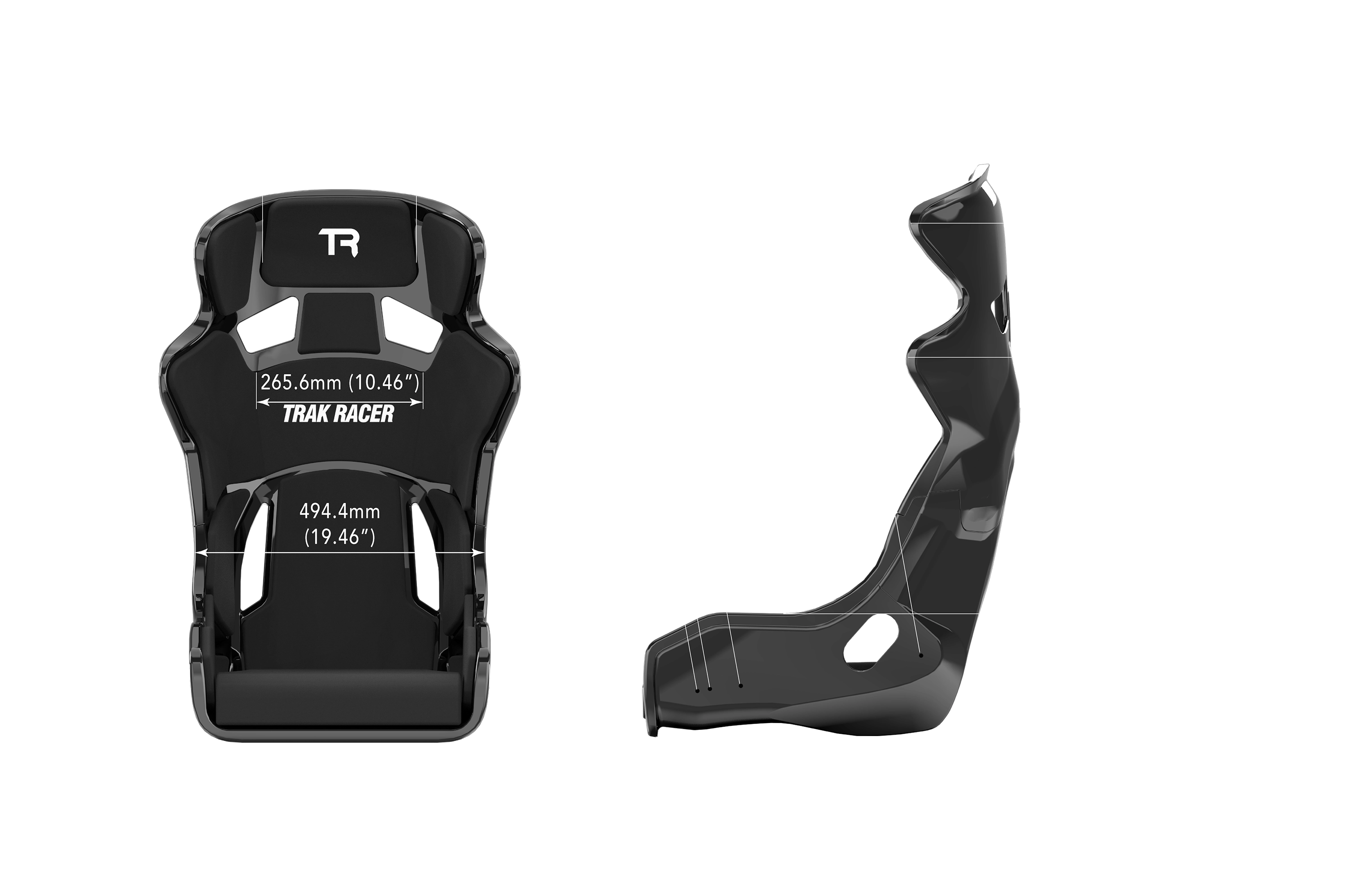 TRS TR Series GT Pro Racing Bucket Seat - Fiberglass Black
