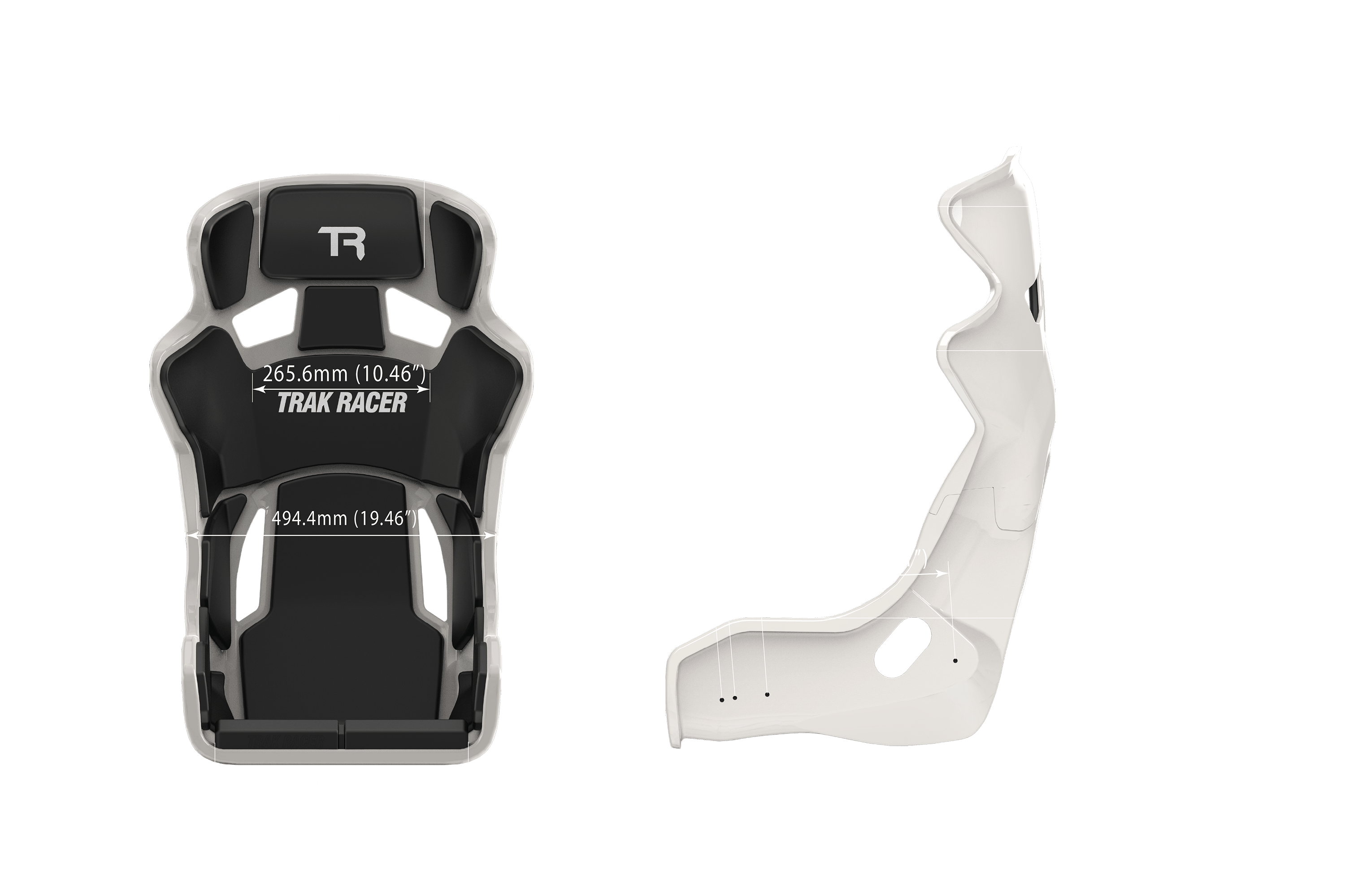 TR Series GT Pro Racing Seat - Fiberglass Grey