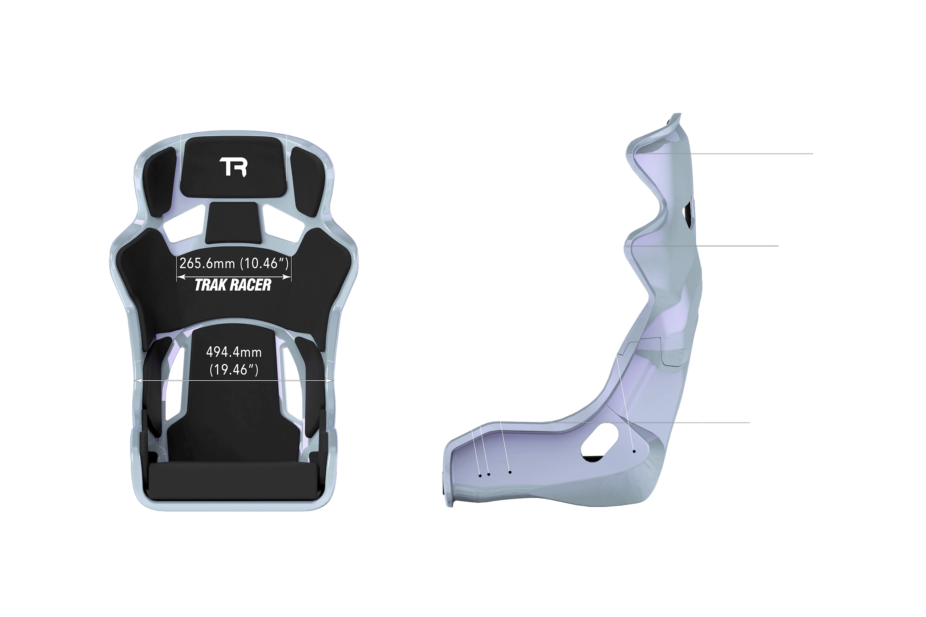 TRS TR Series GT Pro Racing Bucket Seat - Fiberglass Pearlescent Color