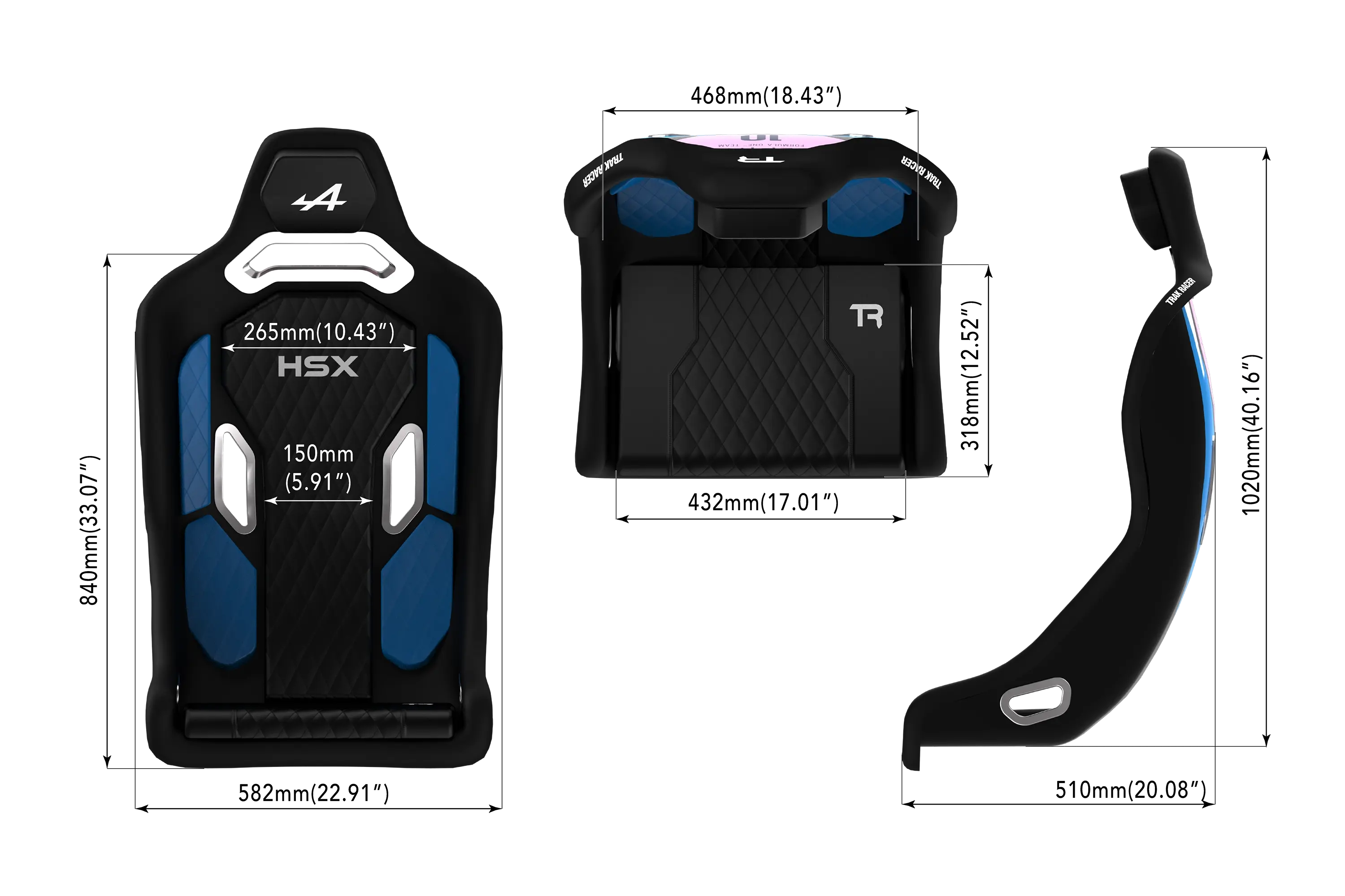 HSX Hybrid Formula Pro Racing Bucket Seat - BWT Alpine Formula One™ Te