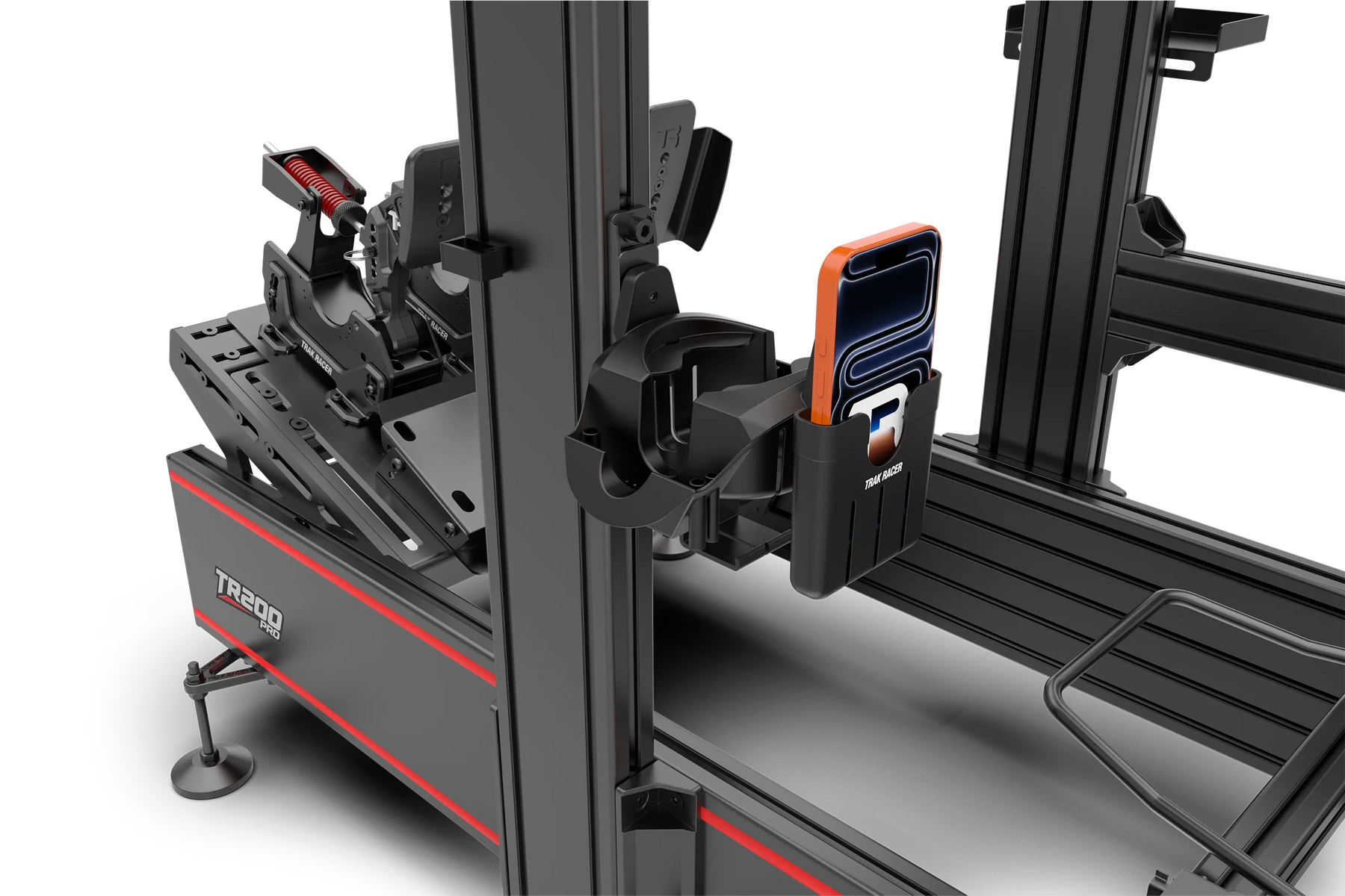 Trak Racer universal holder cockpit mount, front left detail