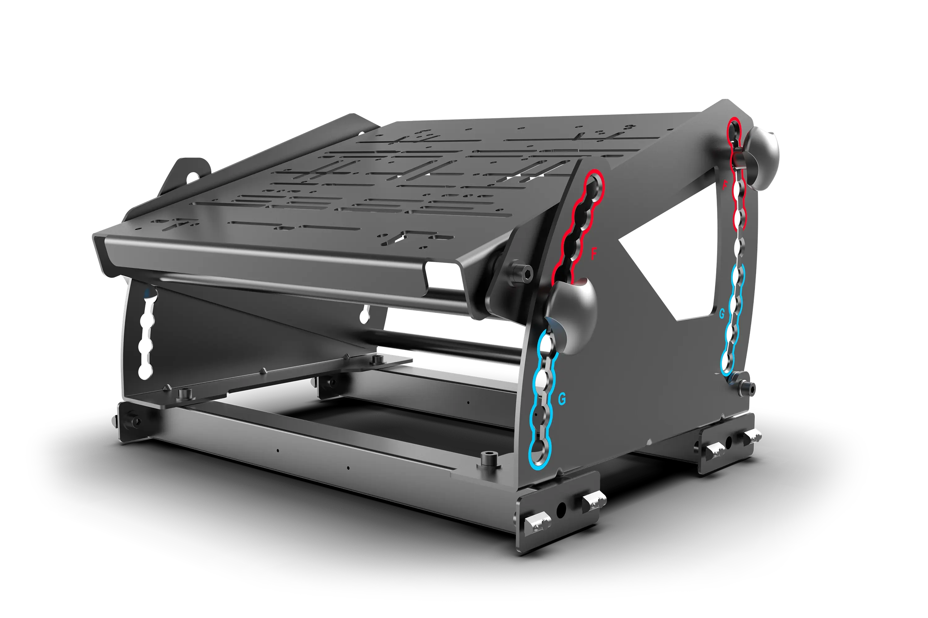 Tool-Free Pedal Mount System for Formula & GT Hybrid Pedals (Extrusion Rigs)