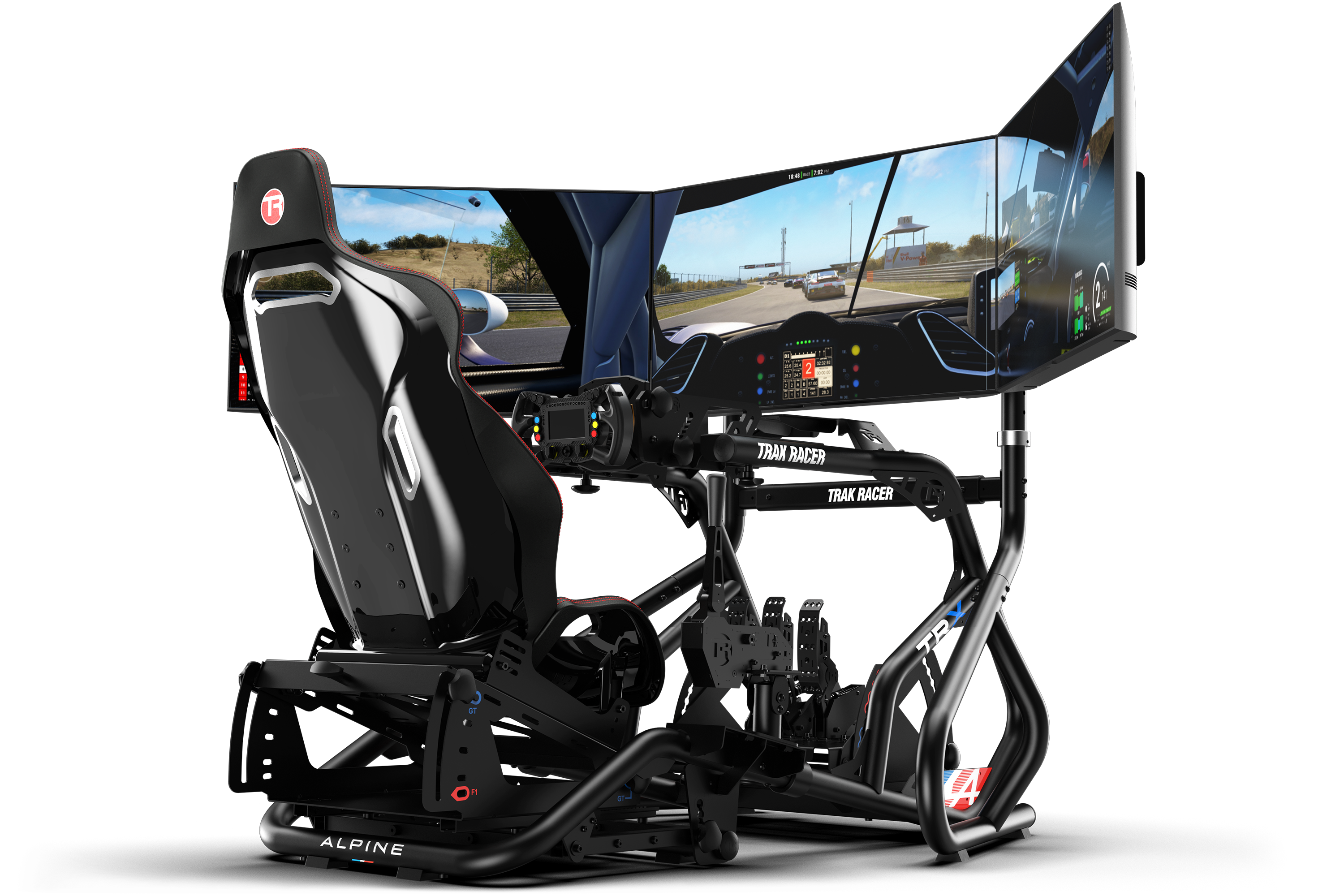 （引き取り限定）Trak Racer トリプルモニタースタンド Freestanding Triple Monitor Stand - Supports up to 45